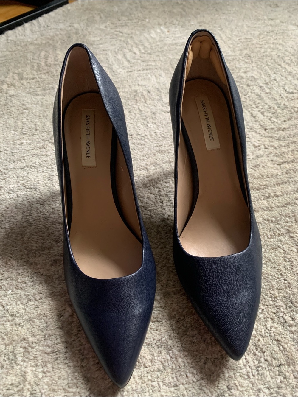Saks Fifth Avenue Navy Pointed-Toe Classic Pumps